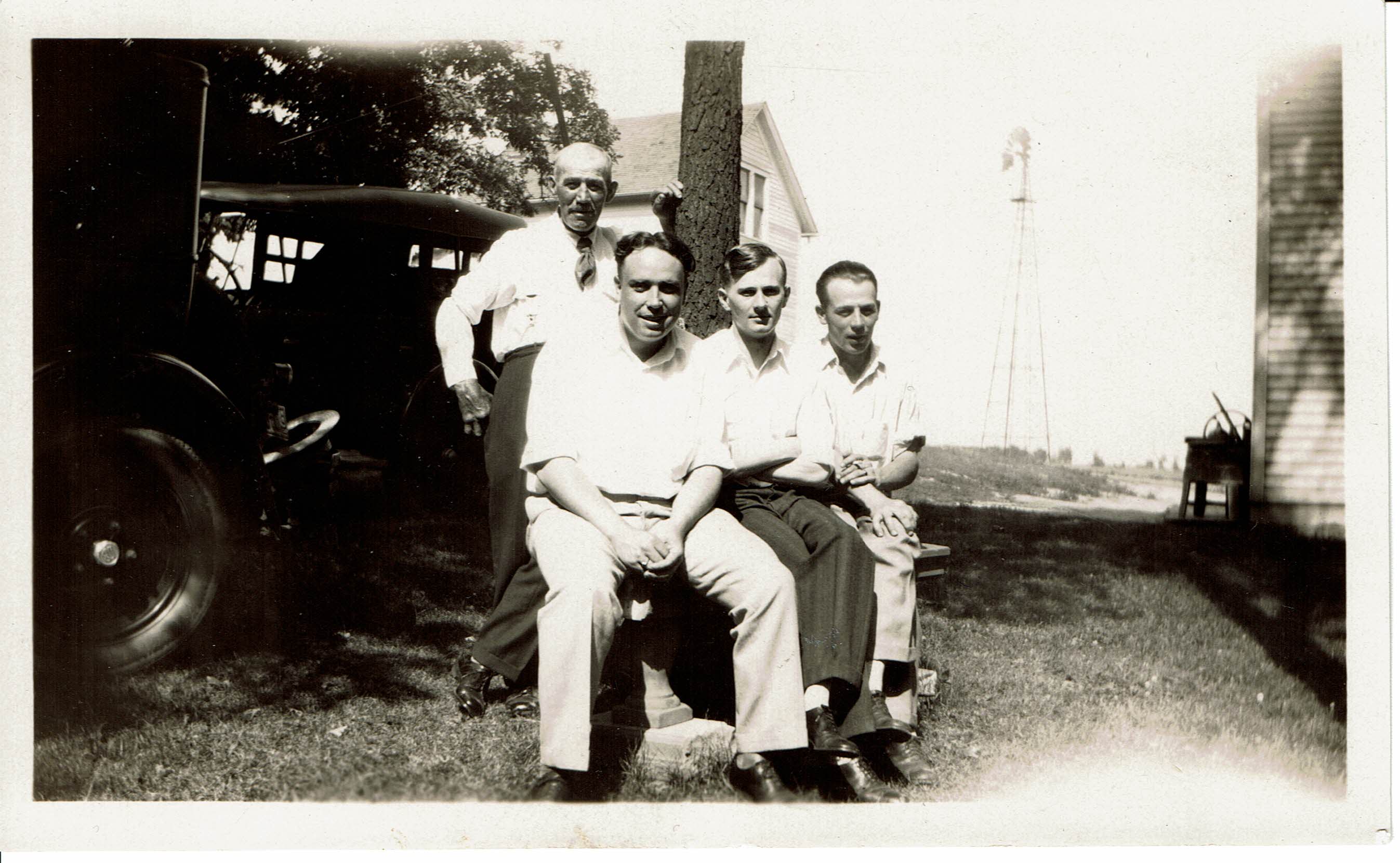 Carl Herman Dreher With Son In Law Melvill Dromer And Sons Alvin