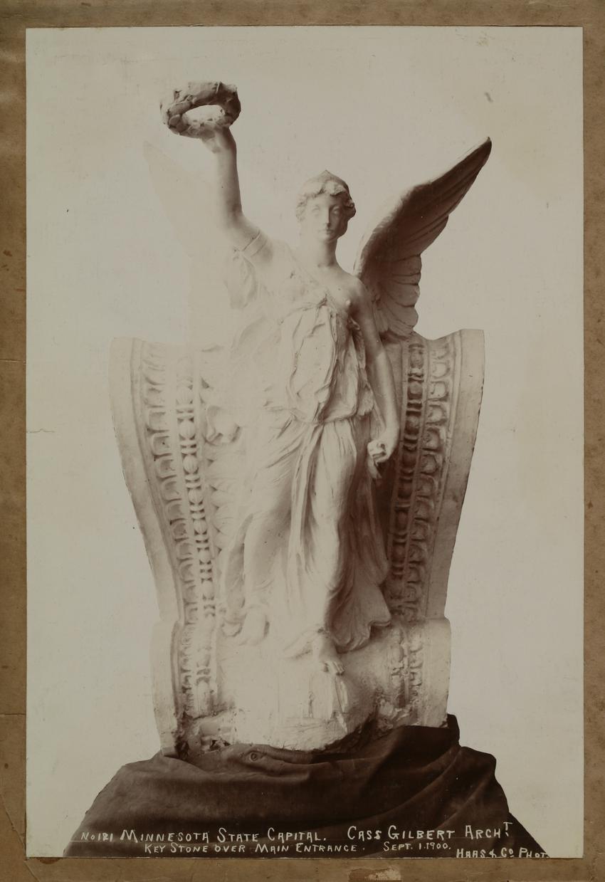 ulpture, keystone over main entrance by ALbert Corwin, 9-1-1900