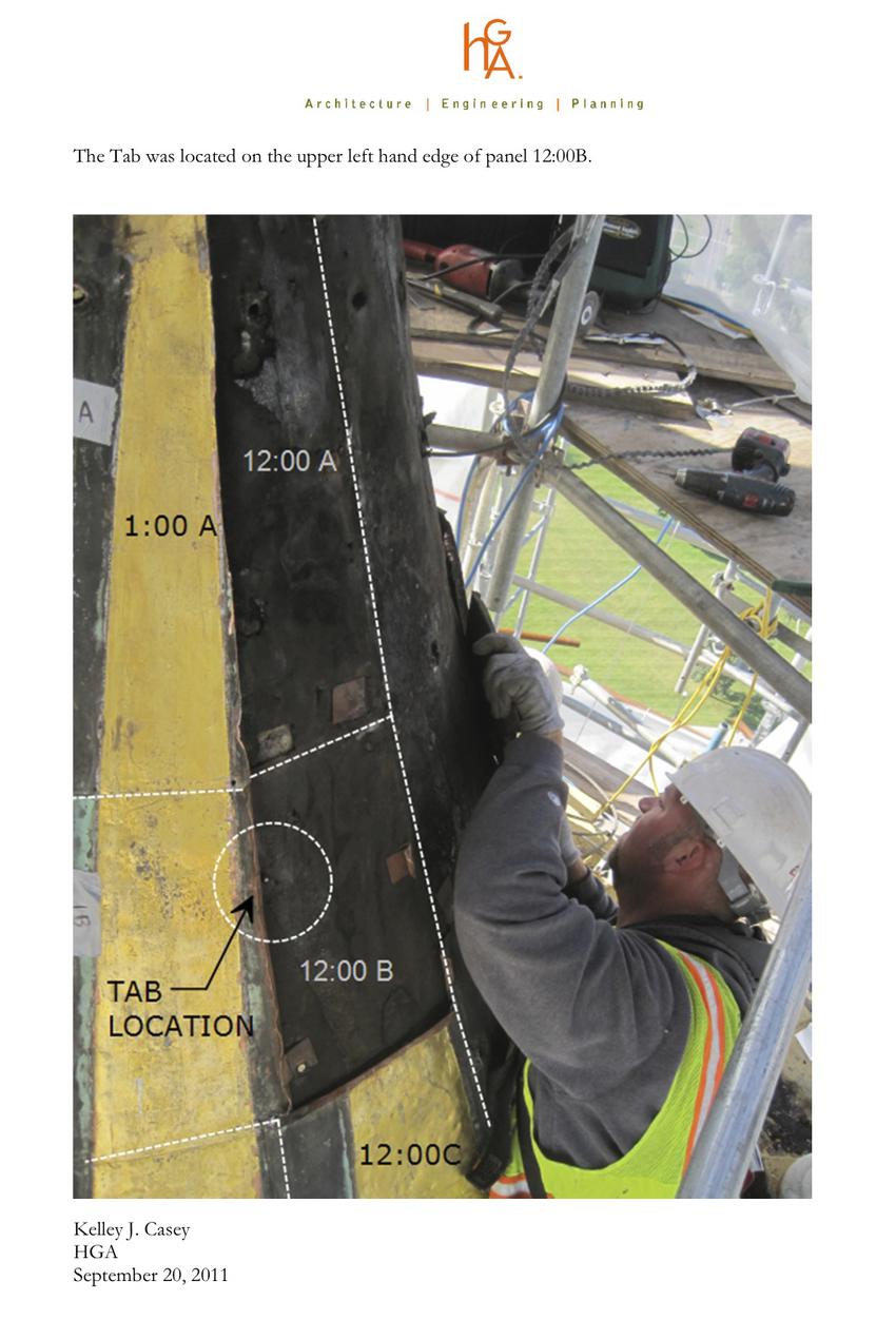 Copper Cleat Location on the Capitol Dome