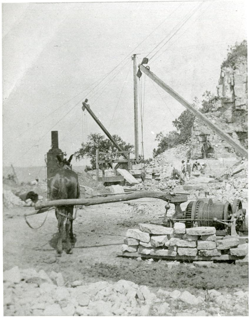 Minnesota City Minn Biesanz Stone Quarry on bluff south of village operated from about 1900 till top of hill removed about 1913