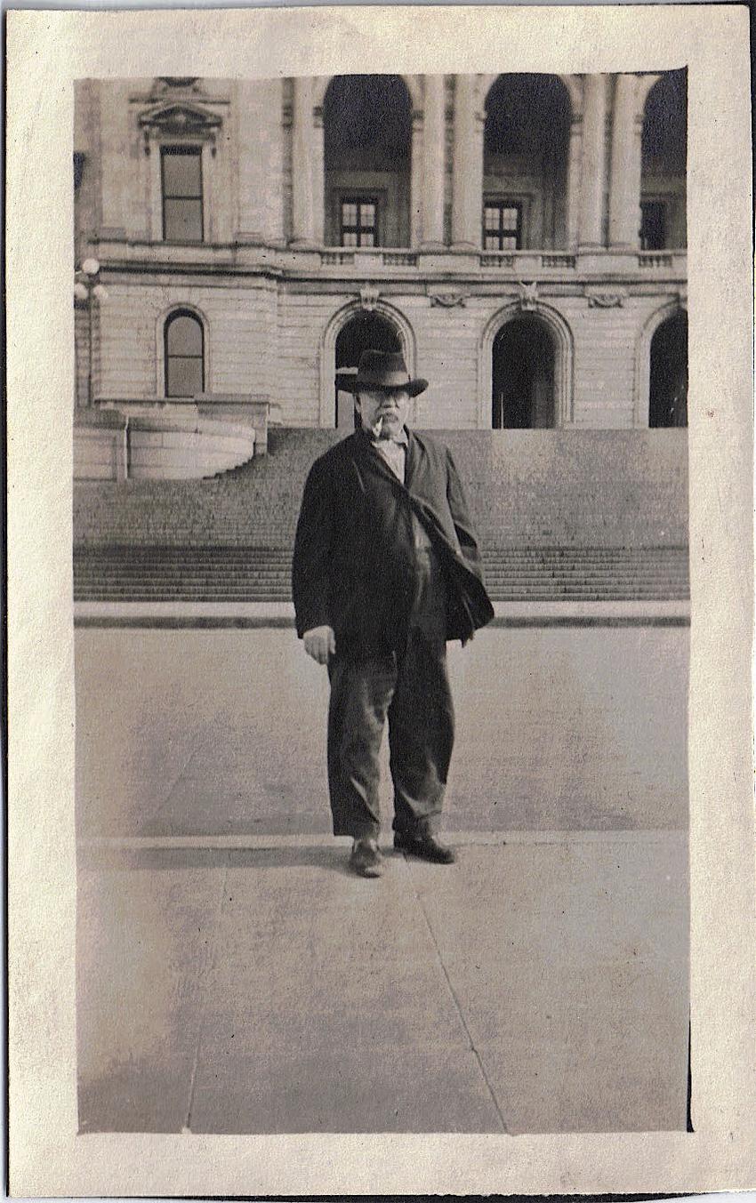 John Rachač in front of the Capitol