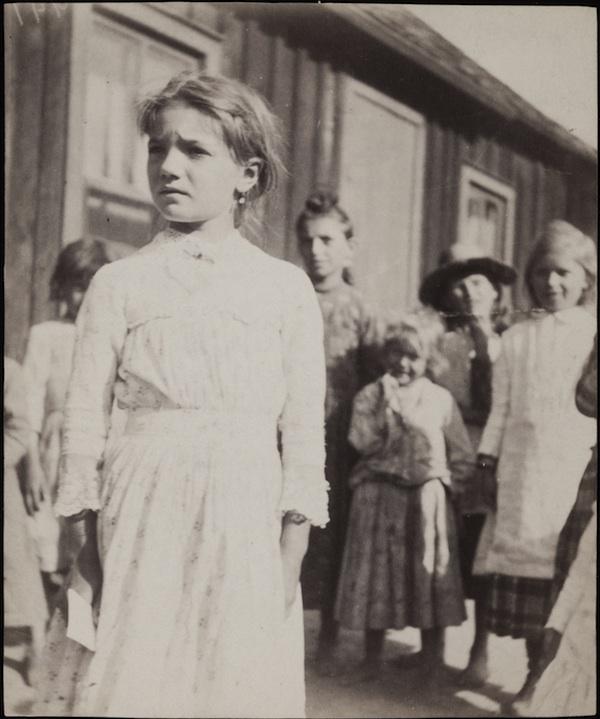 Sophie Shefel with a group of Children in Bohemian Flats, Saint Paul, Minnesota Sophie Shefel with a group of Children in Bohemian Flats, Saint Paul, Minnesota