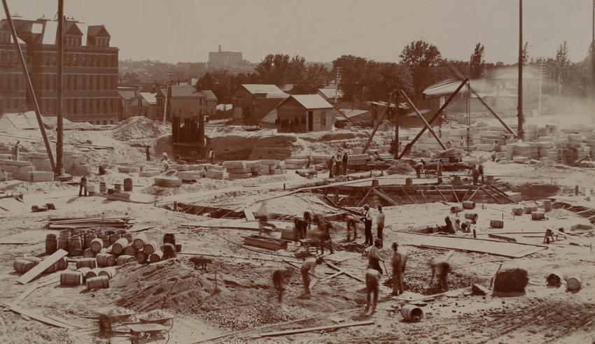 Early stage basement work, July 1, 1896