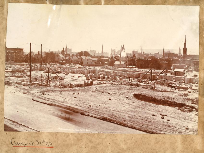 Minnesota State Capitol, NW Corner, Foundation Work, August 31, 1896