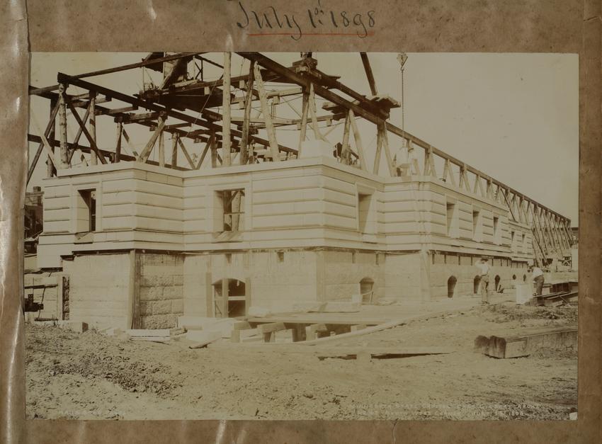 Minnesota State Capitol, SW Corner, Marble Hoist, July 1, 1898