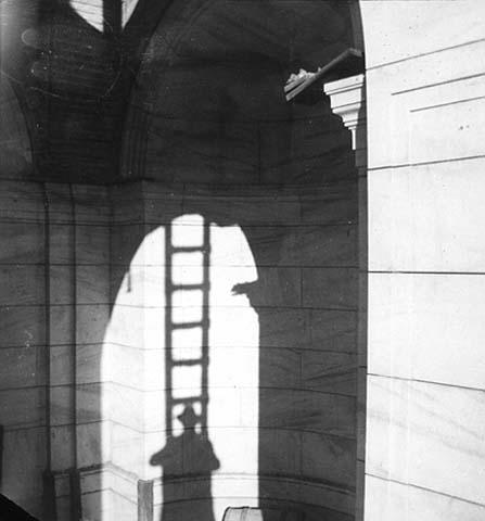 Shadow of a ladder on the Capitol construction site