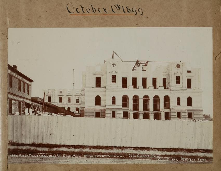 Minnesota State Capitol, West End of Main Building, October 1, 1899