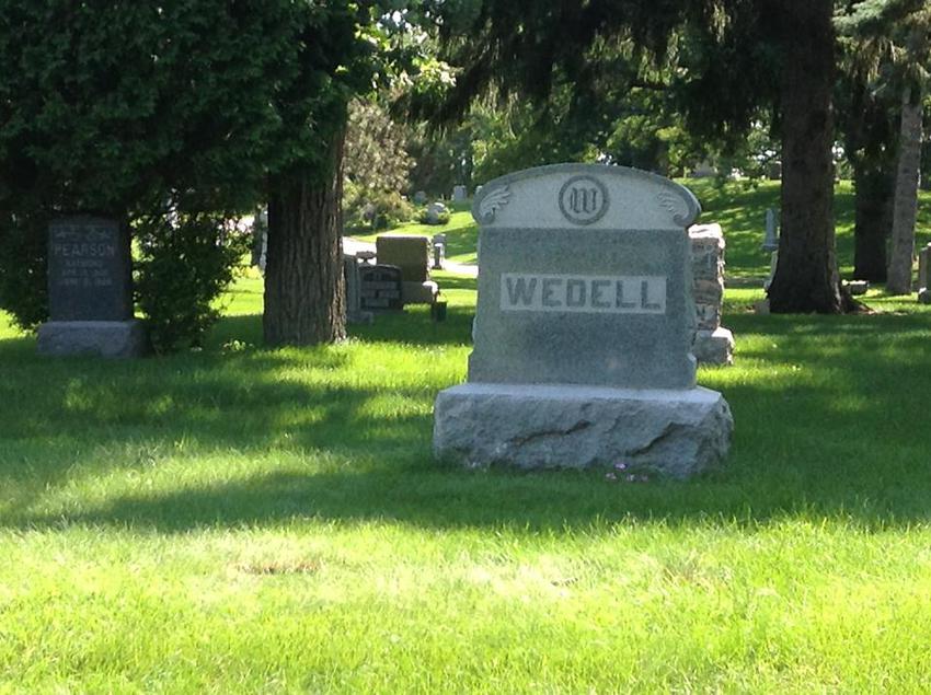 Wedell monument, Union Cemetery, Maplewood, MN